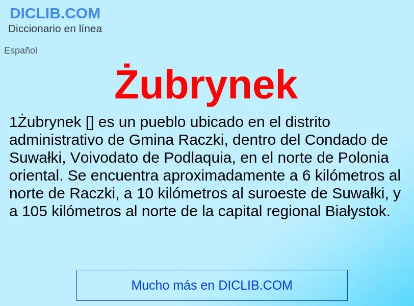 ¿Qué es Żubrynek? - significado y definición