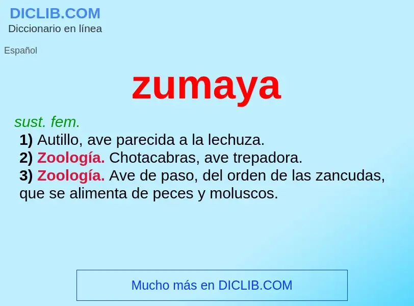 ¿Qué es zumaya? - significado y definición