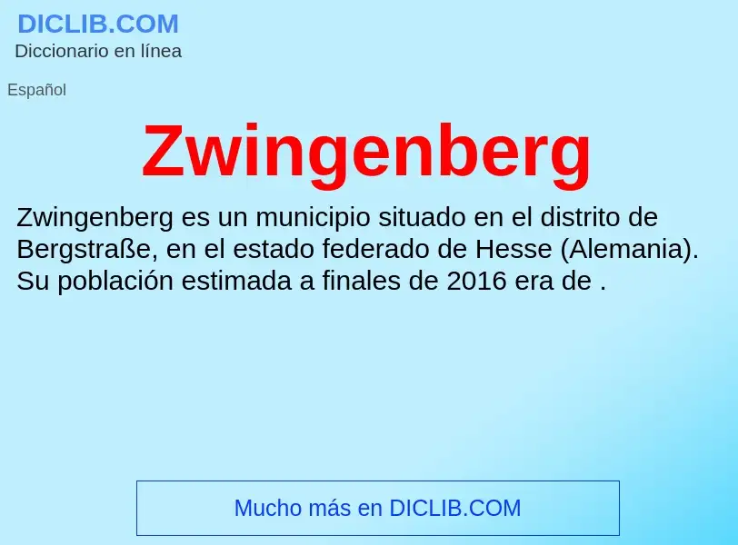 Что такое Zwingenberg - определение