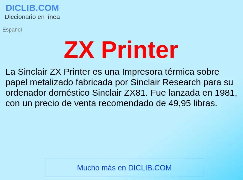 Что такое ZX Printer - определение