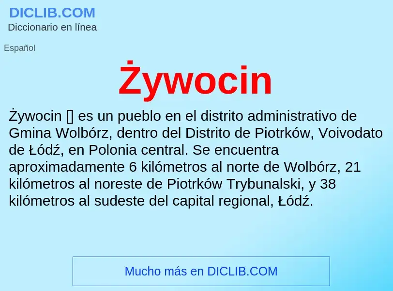 ¿Qué es Żywocin? - significado y definición