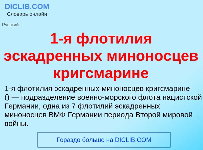 What is 1-я флотилия эскадренных миноносцев кригсмарине - definition