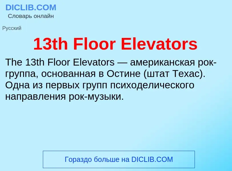 Wat is 13th Floor Elevators - definition