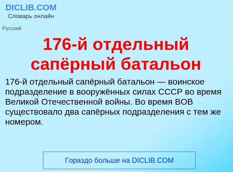 Что такое 176-й отдельный сапёрный батальон - определение