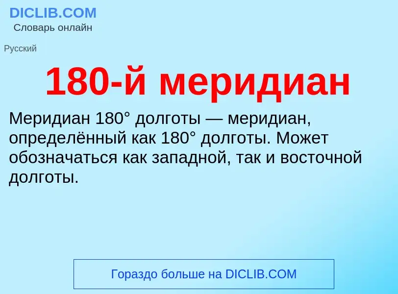 Τι είναι 180-й меридиан - ορισμός