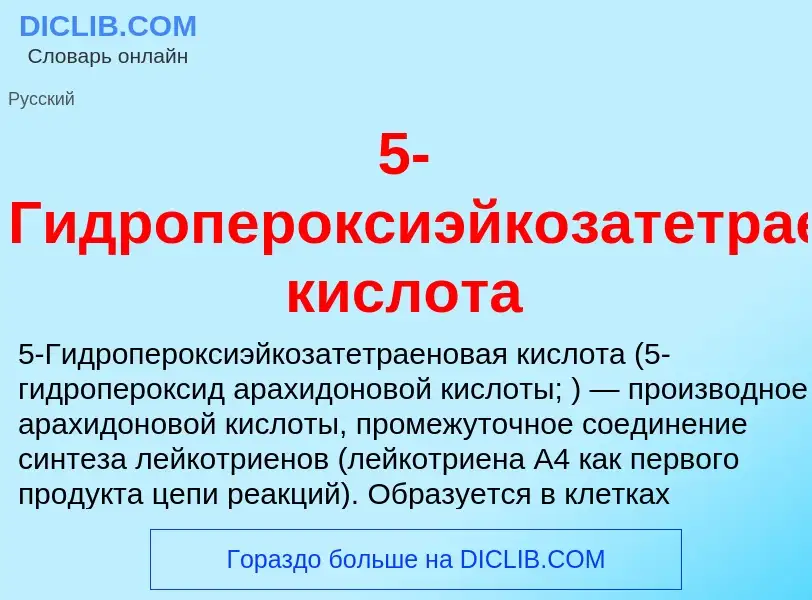 Che cos'è 5-Гидропероксиэйкозатетраеновая кислота - definizione