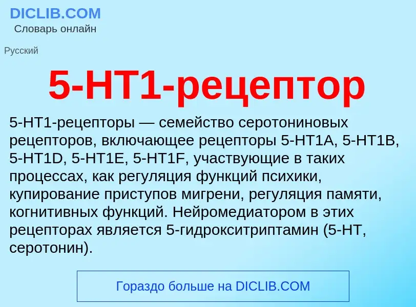 Che cos'è 5-HT1-рецептор - definizione