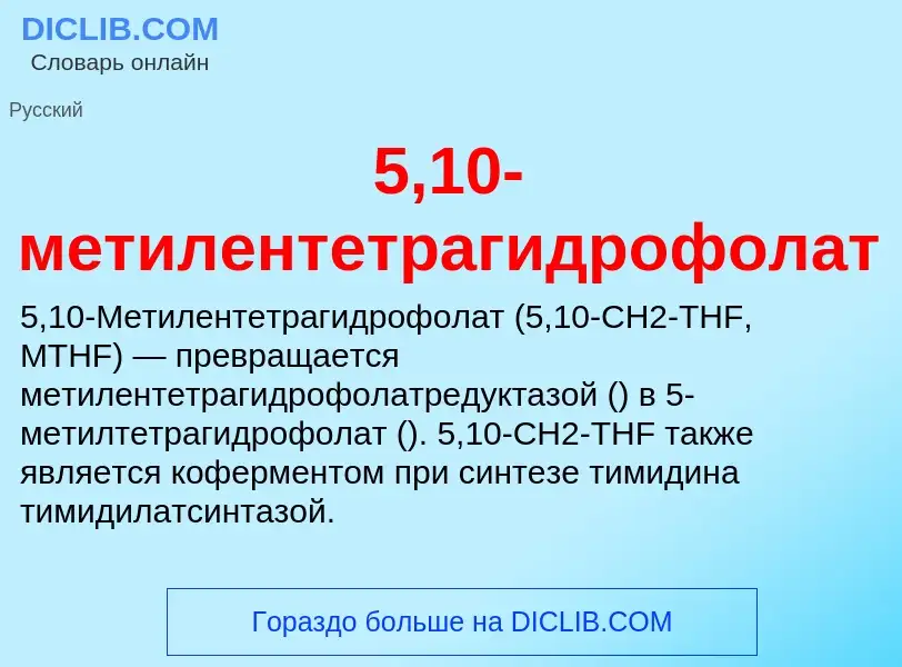 Che cos'è 5,10-метилентетрагидрофолат - definizione