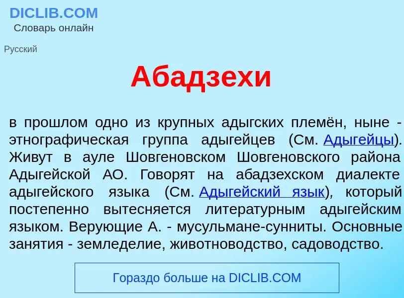 What is Абадз<font color="red">е</font>хи - meaning and definition