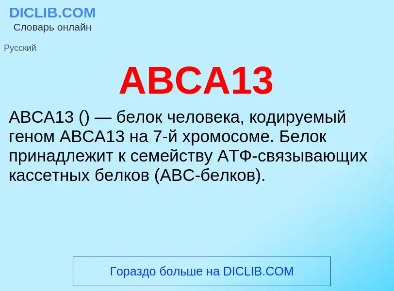 What is ABCA13 - meaning and definition