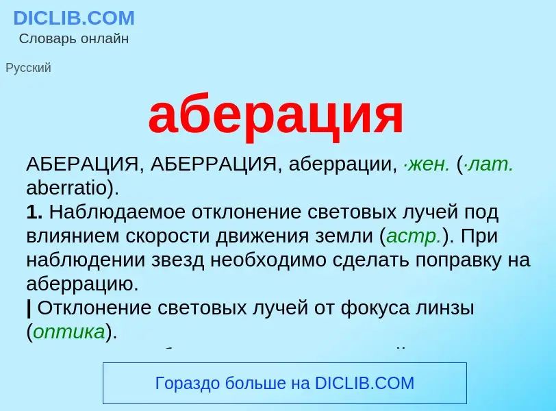 What is аберация - meaning and definition