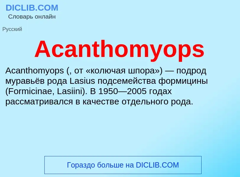 Τι είναι Acanthomyops - ορισμός