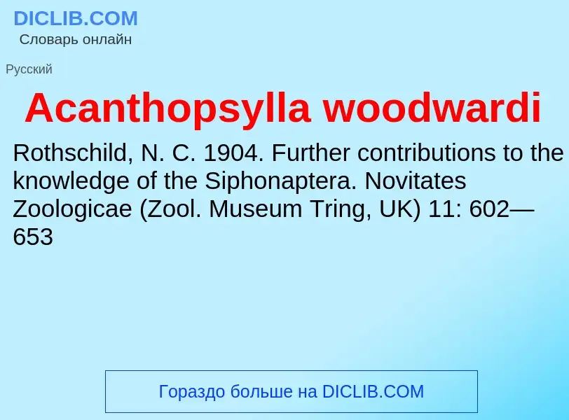 Τι είναι Acanthopsylla woodwardi - ορισμός