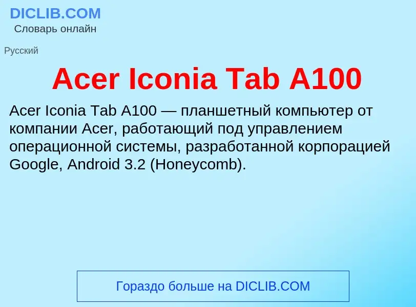 Τι είναι Acer Iconia Tab A100 - ορισμός