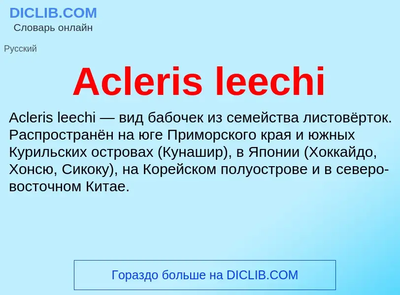 Τι είναι Acleris leechi - ορισμός