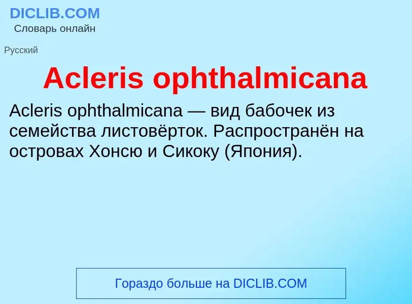 Τι είναι Acleris ophthalmicana - ορισμός