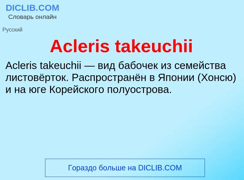 Τι είναι Acleris takeuchii - ορισμός