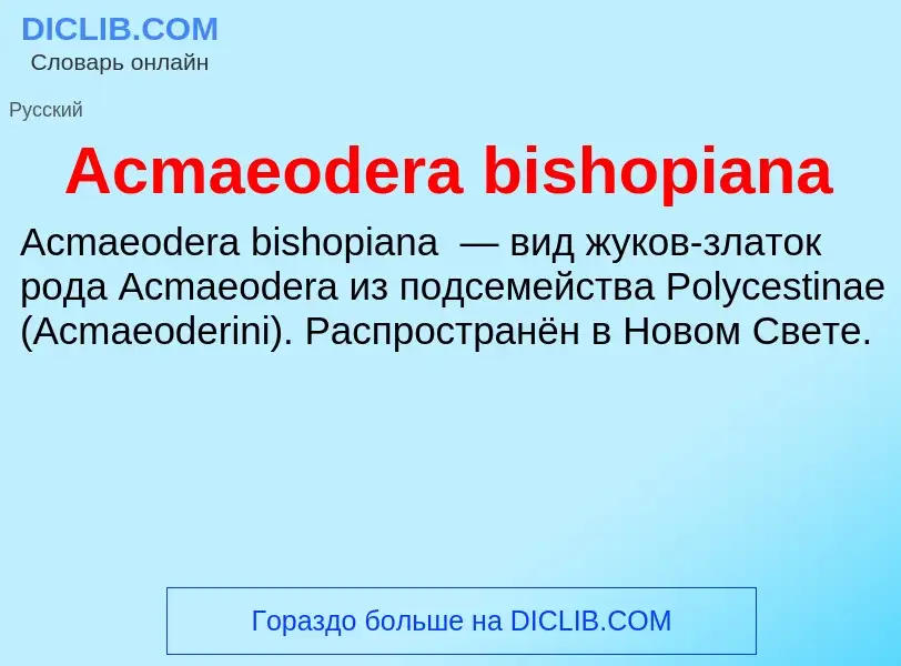 Τι είναι Acmaeodera bishopiana - ορισμός