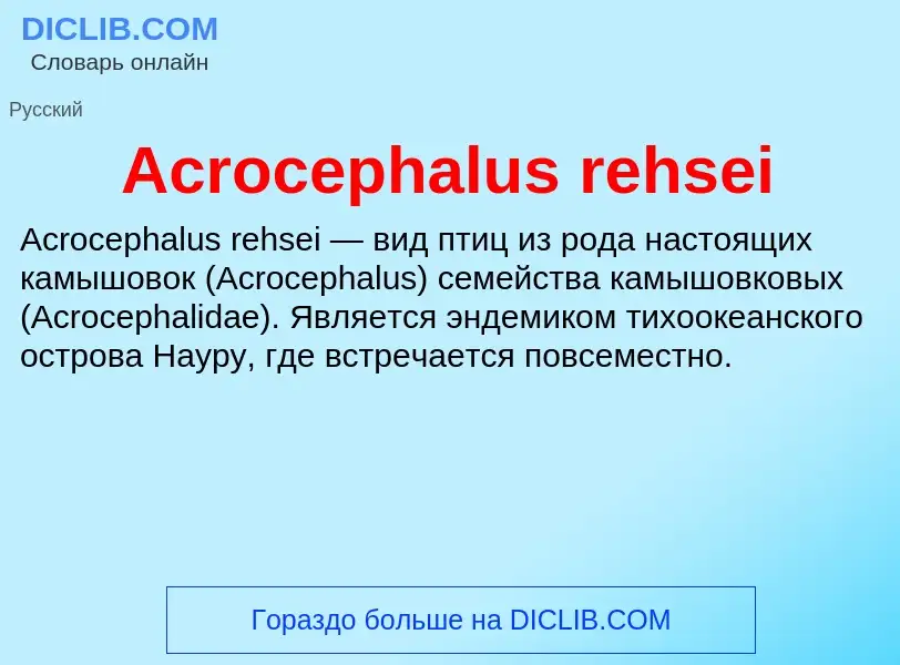 Τι είναι Acrocephalus rehsei - ορισμός