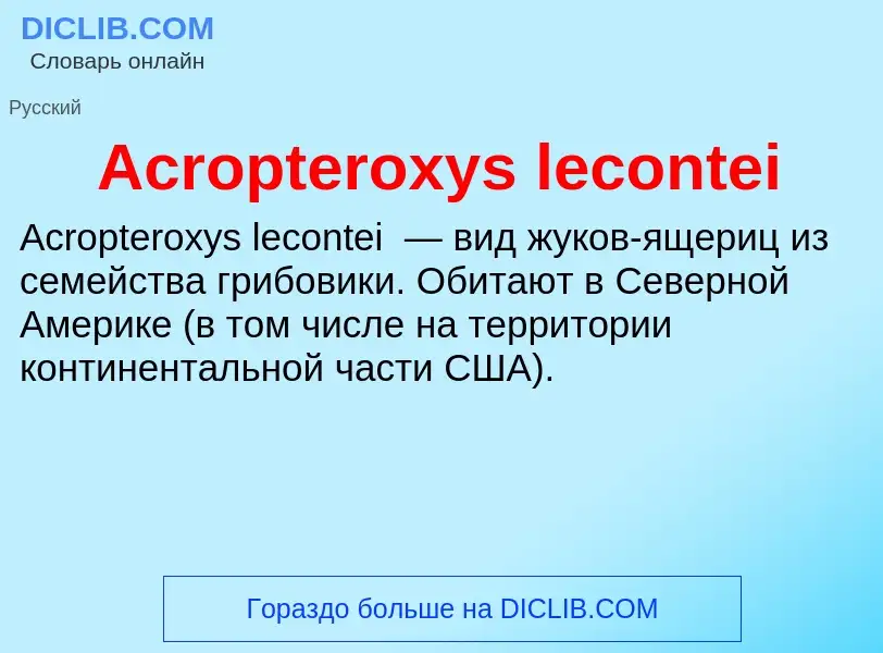 Τι είναι Acropteroxys lecontei - ορισμός