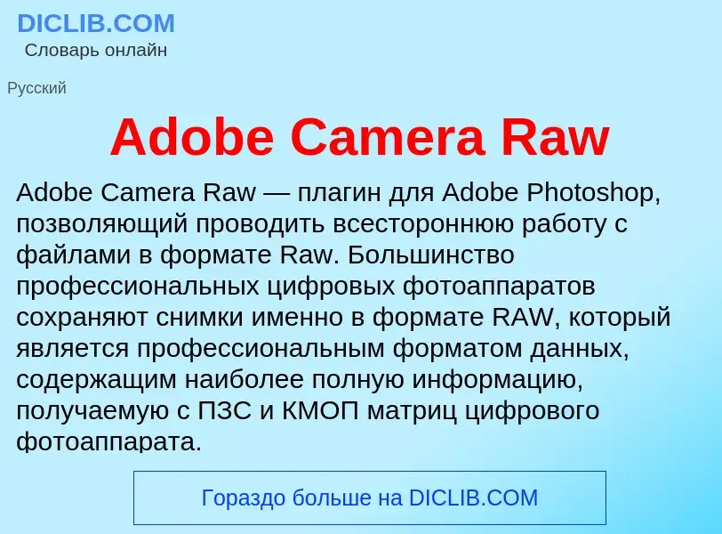 Τι είναι Adobe Camera Raw - ορισμός