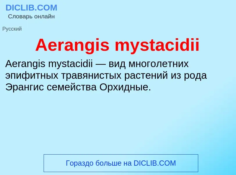 Τι είναι Aerangis mystacidii - ορισμός