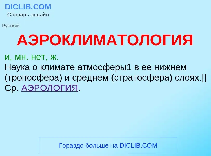 Что такое АЭРОКЛИМАТОЛОГИЯ - определение