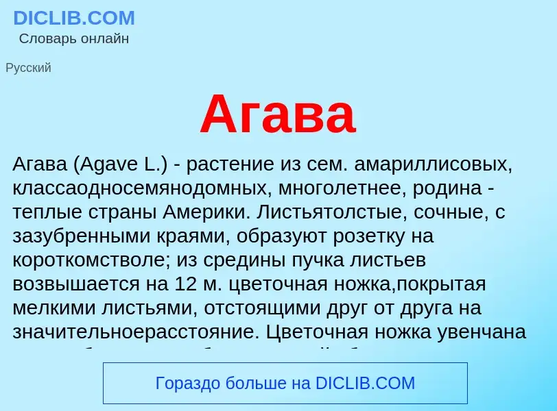 What is Агава - meaning and definition