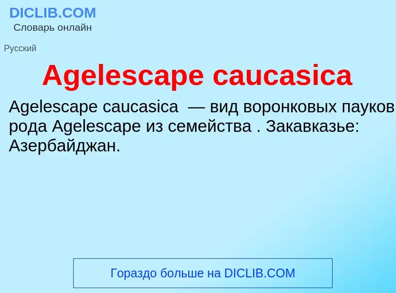 Τι είναι Agelescape caucasica - ορισμός