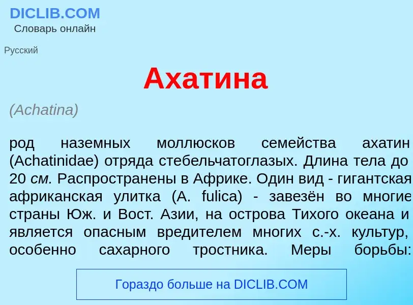 What is Ахат<font color="red">и</font>на - meaning and definition