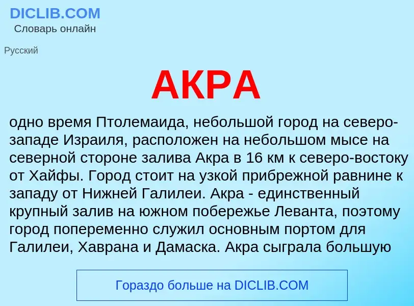 What is АКРА - meaning and definition