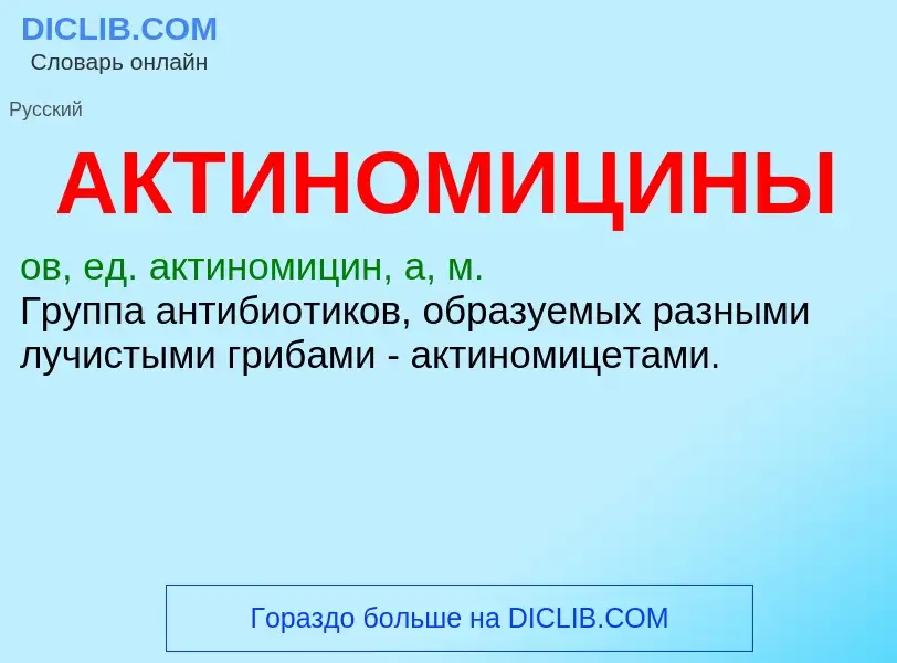 Wat is АКТИНОМИЦИНЫ - definition