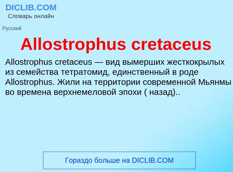 Τι είναι Allostrophus cretaceus - ορισμός