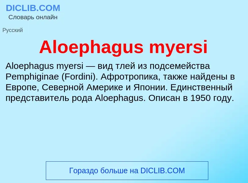 Τι είναι Aloephagus myersi - ορισμός