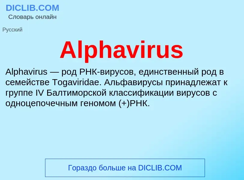 Τι είναι Alphavirus - ορισμός