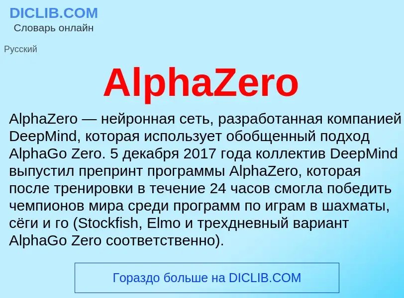 Τι είναι AlphaZero - ορισμός