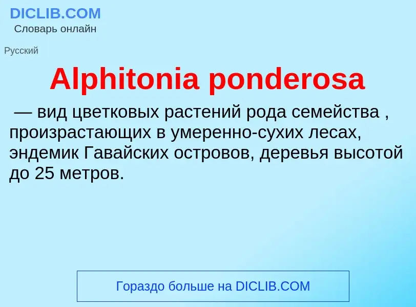 Τι είναι Alphitonia ponderosa - ορισμός