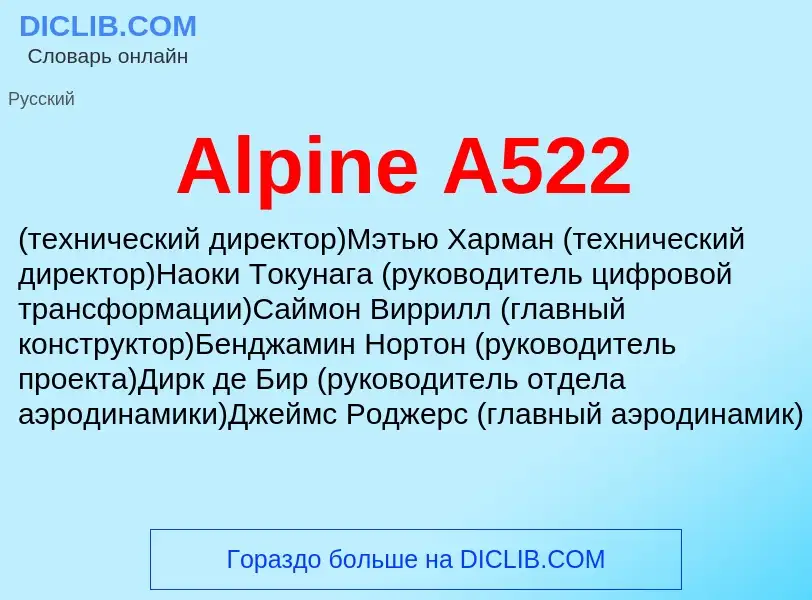 Τι είναι Alpine A522 - ορισμός