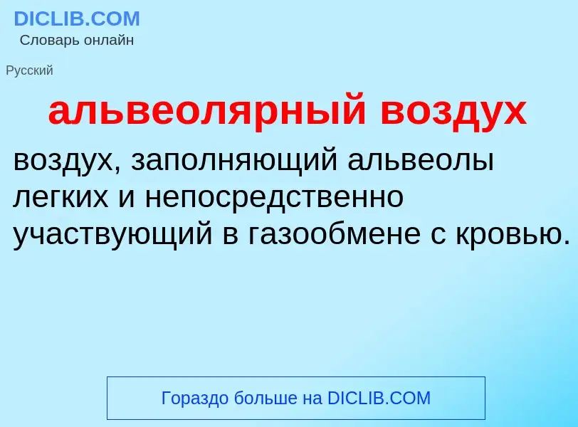 O que é альвеолярный воздух - definição, significado, conceito