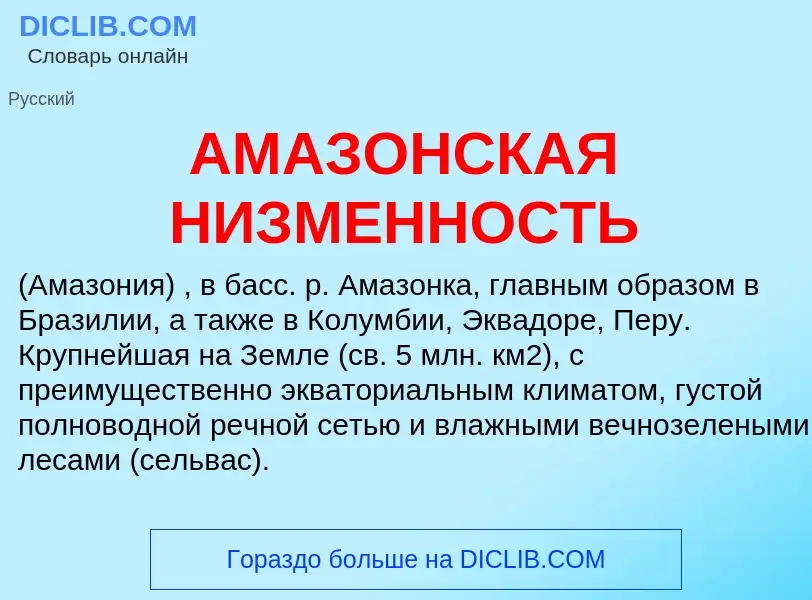 Что такое АМАЗОНСКАЯ НИЗМЕННОСТЬ - определение