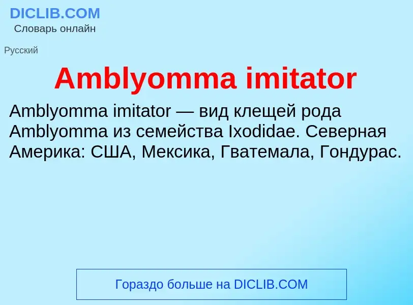 Τι είναι Amblyomma imitator - ορισμός