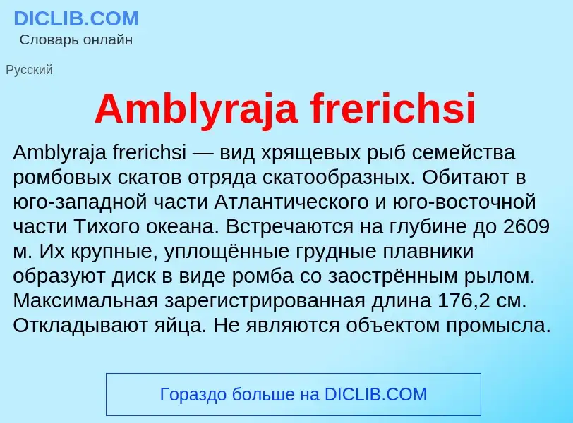 Τι είναι Amblyraja frerichsi - ορισμός