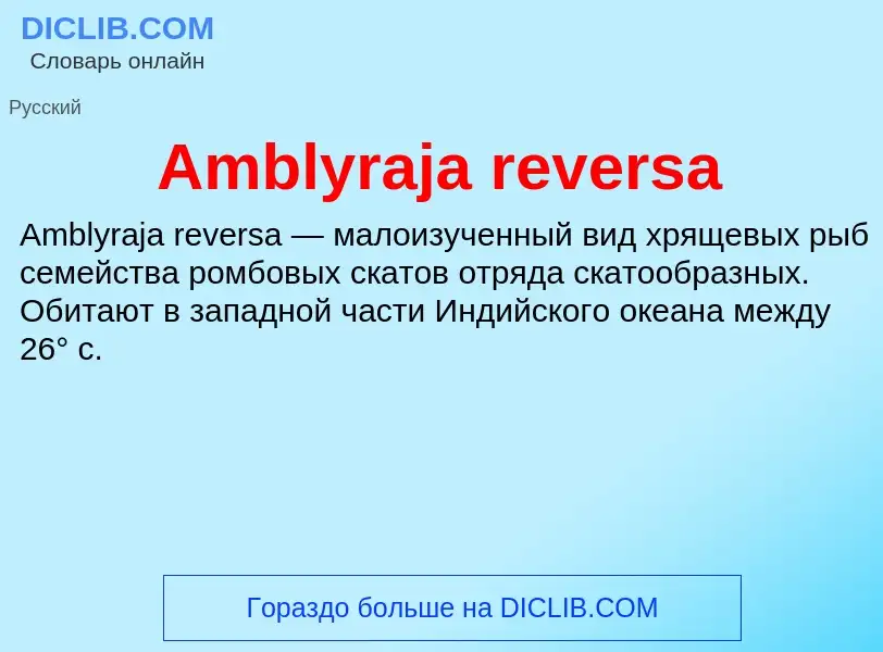 Τι είναι Amblyraja reversa - ορισμός