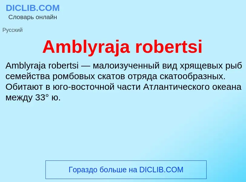 Τι είναι Amblyraja robertsi - ορισμός