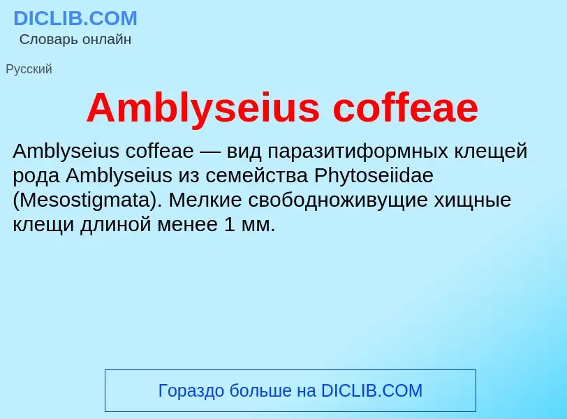 Τι είναι Amblyseius coffeae - ορισμός