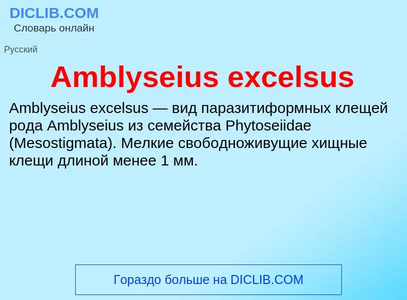 Τι είναι Amblyseius excelsus - ορισμός