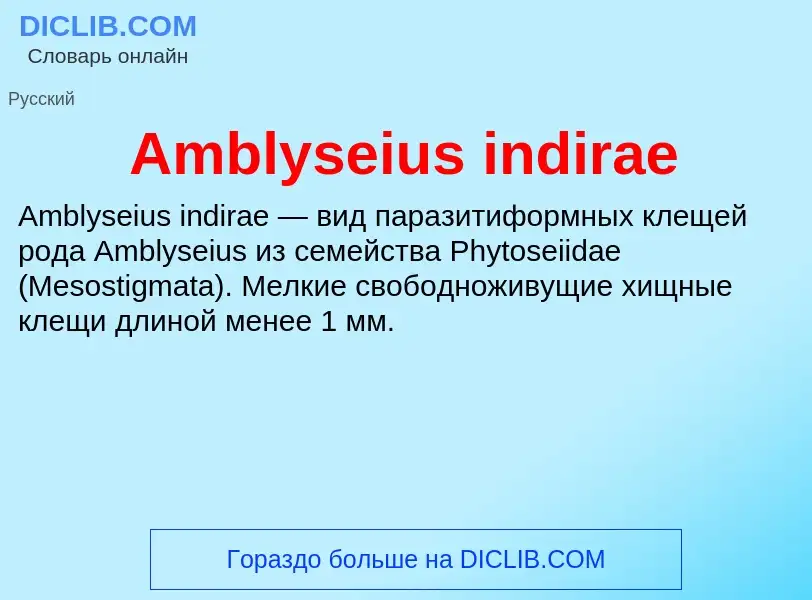 Τι είναι Amblyseius indirae - ορισμός