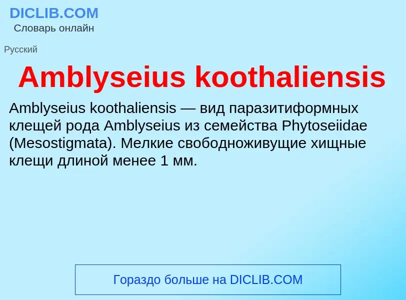 Τι είναι Amblyseius koothaliensis - ορισμός