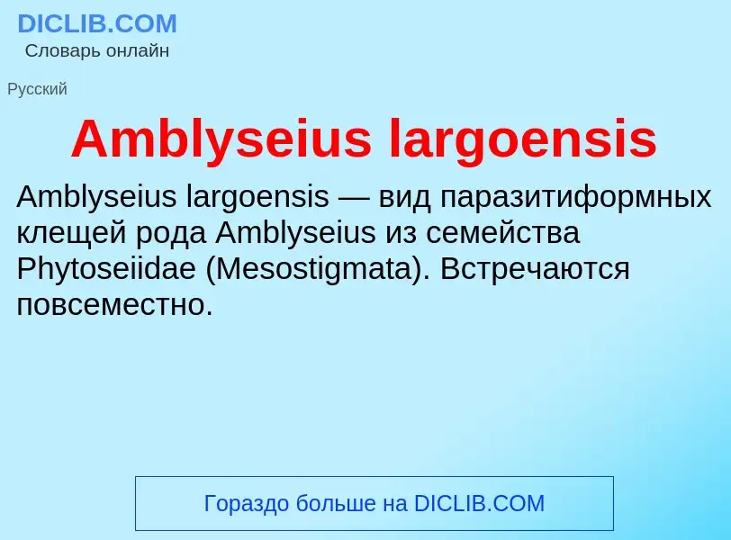 Τι είναι Amblyseius largoensis - ορισμός