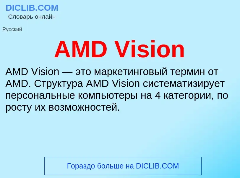 ¿Qué es AMD Vision? - significado y definición